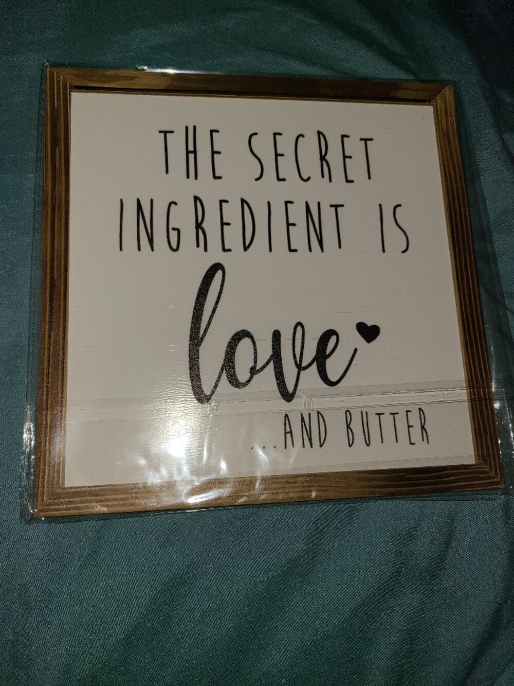 "The Secret Ingredient Is Love... And Butter" Framed Kitchen Sign – Farmhouse